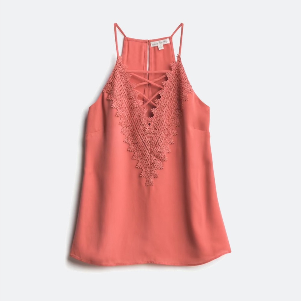 Rust Lace Halter Top